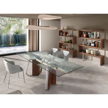 Du Monde Tavolo Acciaio E Vetro Allungabile Tavolo Rettangolare