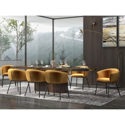 Ovaler Esstisch +12 Personen 300 cm aus braunem Holz Seville
