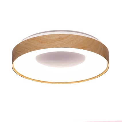 Alpinaluz Plafoniera LED 40W Ø48 Cm Noce Scuro – Luce CCT 3000K/4000K/6000K Con Diffusore Laterale Per Soggiorno E Camera