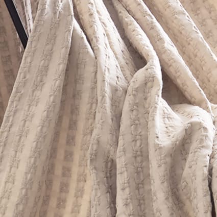 Plaid En Coton Bouclé Douillet - 130x170 Cm, Avec Boîte Cadeau Et Sachet De Lavande Française (jaune Miel)