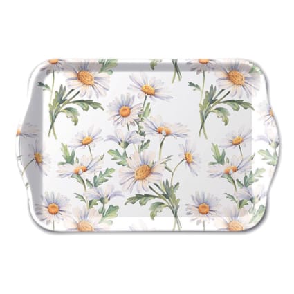 Mini Plateau Vide-poche Rectangulaire AMBIENTE – Motif Prairie De Coquelicots, Blanc