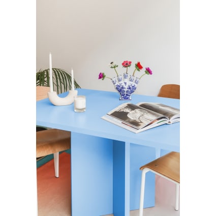 Rechteckiger Esstisch laminiertem 3cm in Cornish-Blau 90x120cm Blockie-matilda