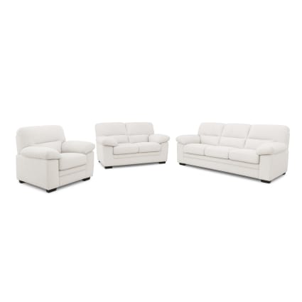 3-Sitzer-Sofa + 2-Sitzer-Sofa + Sessel aus beigem Cord Lincoln