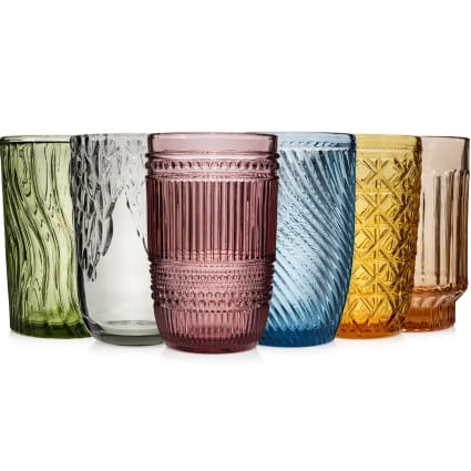 6er Set Trinkgläser aus Glas, mehrfarbig Faro