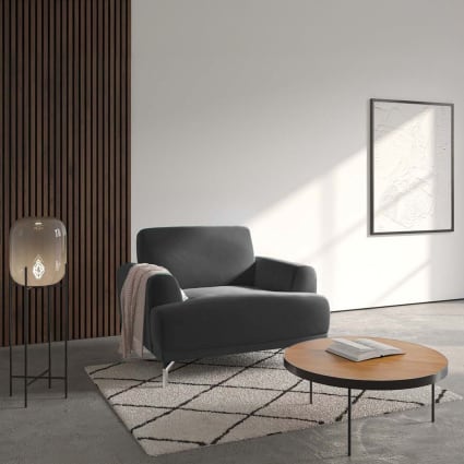 Sessel aus Polyester dunkelgrau Puzo