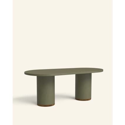 Mesa de comedor de microcemento en color verde oliva, 180cm-Malva cropped-3