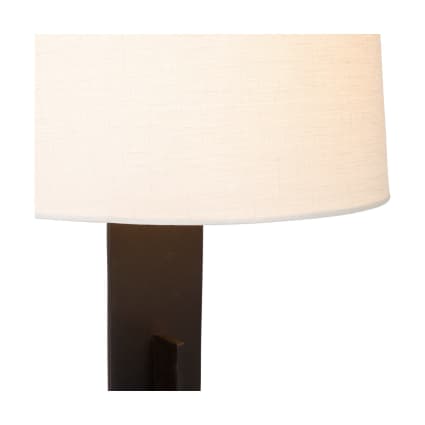 Tischlampe aus Leinen schwarz/weiß Lulu