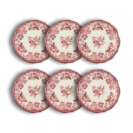 Lot De 6 Assiettes à Dessert Marie En Grès, Couleur Nude/rose, 20 Cm - Neuves