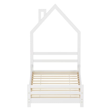 Letto Casetta Tipi In Legno Di Pino Massello Per Bambini - Stile Montessori, 90x190 Cm, Con Sponda Anticaduta