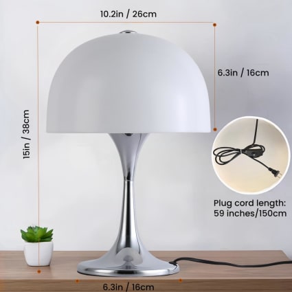 Alpinaluz MEDUSA Tischleuchte Mit 3 G9-Lampen – Moderner Acryl-Schirm & Weißer Metallfuß Für Schlafzimmer, Nachttisch & Büro