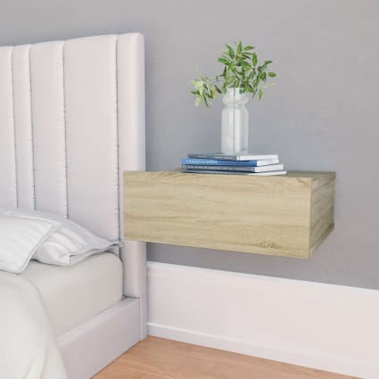 Pack De 2 Mesitas De Noche Flotantes 45x25 Cm En Madera De Mango Agathe
