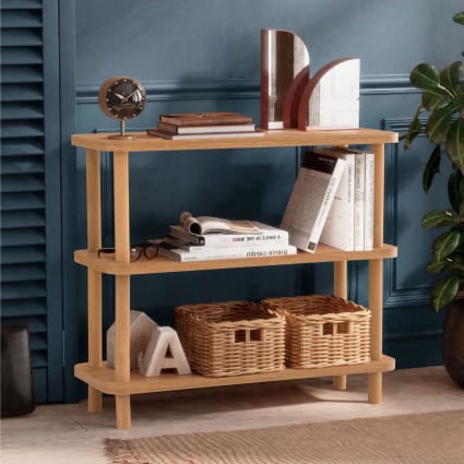 Bibliothèque De Bureau 3 Niveaux Bois 80cm - Étagère Polyvalente Rangement Organisateur Maison Et Bureau