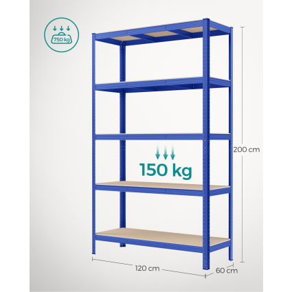 Estante Metal 5 Nivel(es) 90x172x30 Cm Azul | - Falabella