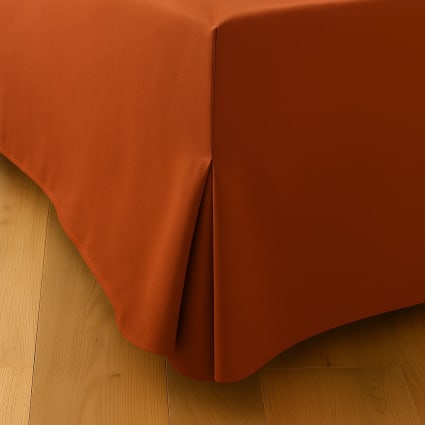 L’Effet Papillon Cache Sommier Gaïa 160x200 Cm Orange Terracotta - Housse 100% Double Gaze Coton Hauteur 30 Cm