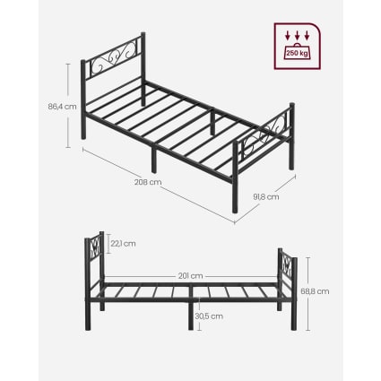 Letto singolo | Letto per adulti | Struttura Letto con Testiera senza