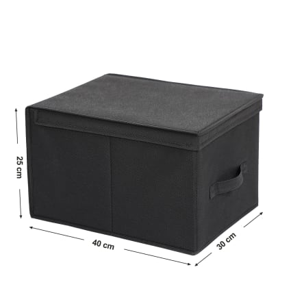 VidaXL Scatola Portaoggetti Pieghevole In Tessuto 50x30x25 Cm – Antracite, Due Scomparti