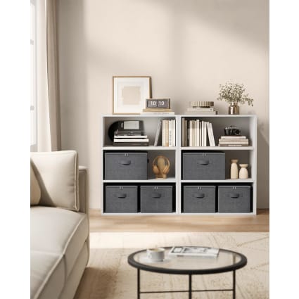 Jakago 6 Cubi Portaoggetti Pieghevoli 30x30 Grigio Chiaro - Organizer Per Scaffali, Vestiti, Asciugamani E Giocattoli