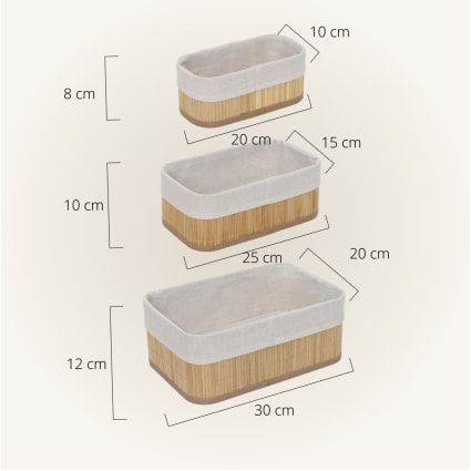 Aufbewahrungskrbe aus Bambus, 8 x 10 x 20 cm, beige Vinno | Maisons du  Monde