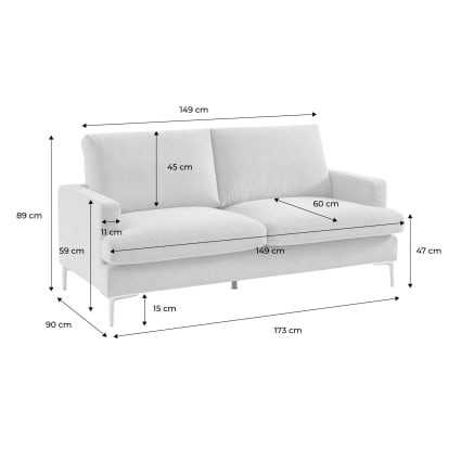Hans - Canapé 3 places tissu blanc cassé - Maisons du Monde
