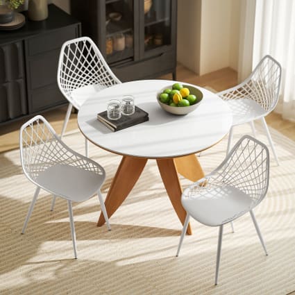 Tavolo Sedie Da Pranzo Bianche Set Tavolo 80x80 Cm E Sedie Da