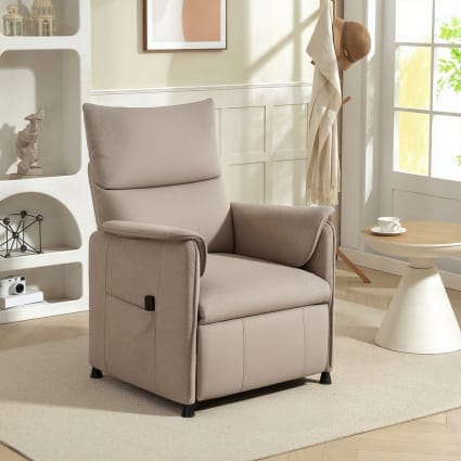 Poltrona reclinabile elettrica brushless con poggiapiedi marrone - Main Image