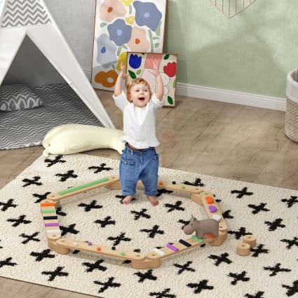 Poutre D'équilibre Enfant – 12 Pièces Empilables – Tapis Antidérapant – Intérieur Et Extérieur – Motricité