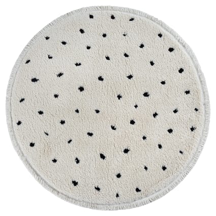 Shaggy Teppich gepunktet, Creme, 120 cm, Rund Bahar shaggy