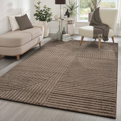 Tapis moderne en laine beige et gris - Inspiration Luxe