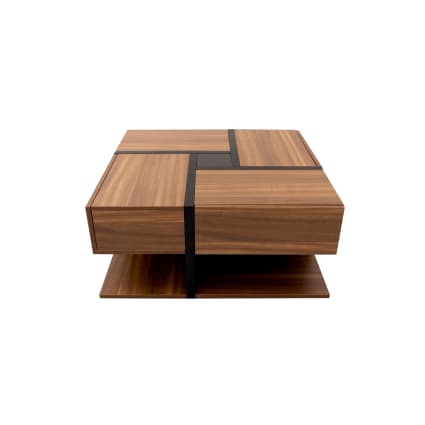 Table Basse Ovale à 2 Niveaux COSTWAY, Table Basse Bois d'Hévéa, Étagère de Rangement, Table Basse Salon Charge 160 kg, Naturel - Maison