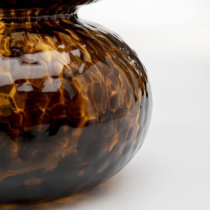 Grand Vase Design En Verre Cuiso 56cm - Marron Foncé - Paris Prix