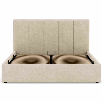 Beanie - Lit coffre en Velours 160x200 cm beige