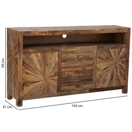Credenza in legno naturale 165x41x94 cropped-2