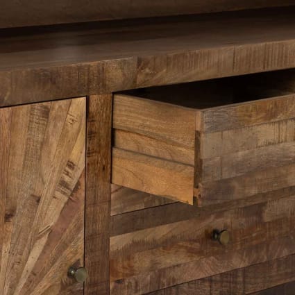 Credenza in legno naturale 165x41x94 cropped-5