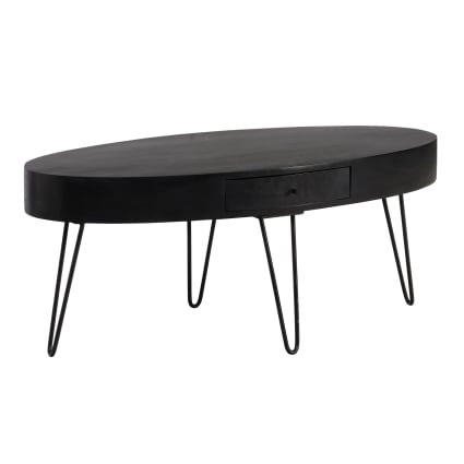 Couchtisch aus Massivholz, 100 cm schwarz