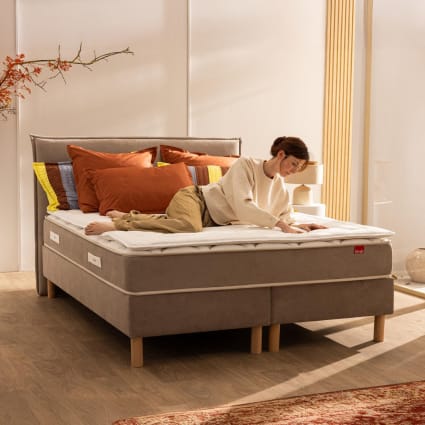 Surmatelas 140x190 à Mousse à mémoire de forme - hauteur 10 cm, déhoussable AloeVera