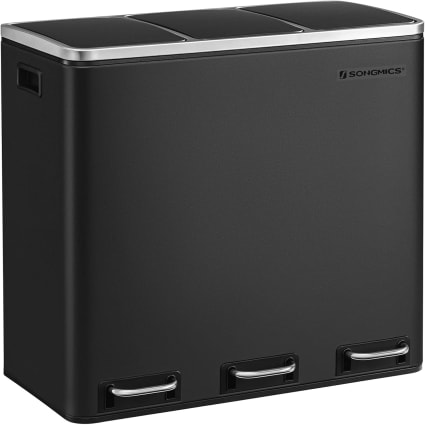YAMAZAKI Home Cestino Rifiuti Alto Con Manico, Design Moderno, 15L, Resina ABS, Nero, Per Cucina E Bagno