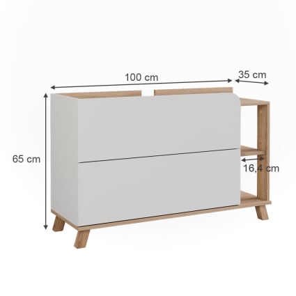 Meuble Sous Vasque Karen 80x65cm Sonoma/Anthracite - 2 Portes Vicco
