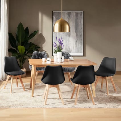 TecTake Set 6 Sedie Da Pranzo Moderne – Effetto Velluto Bianco Avorio, Gambe Acciaio, Ergonomiche, Impilabili E Antiscivolo