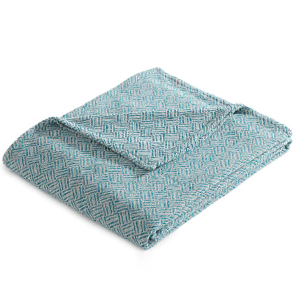 Lot de 2 housses de coussin bleu canard en coton Eris