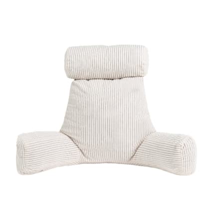 Coussin de lecture déhoussable en velours côtelé 80x50x70 cm blanc