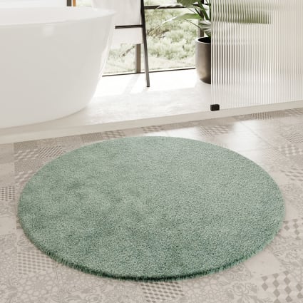 HYFAN Tapis de bain à poils longs demi-rond en microfibre chenille antidérapant, super absorbant HYFAN Tapis de bain à poils longs demi-rond en microfibre chenille antidérapant, super absorbant