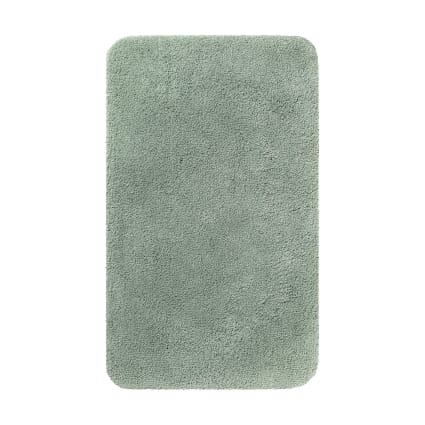 Badematte uni aus Polyester salbeigrün 60x100 Porto azzurro