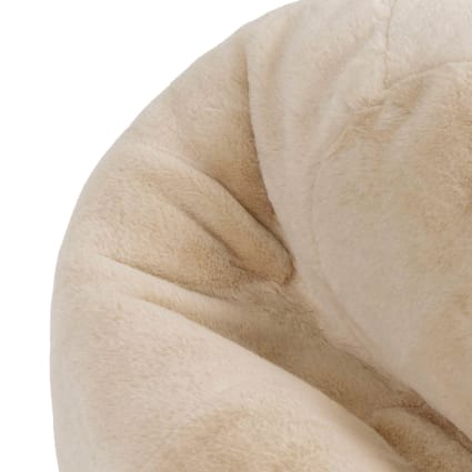 Duories Nastro in pelliccia sintetica di coniglio, 1 m x 2 cm, in finta pelliccia di coniglio, nastro decorativo in peluche, decorazione per il fai da te, decorazione di Natale, beige