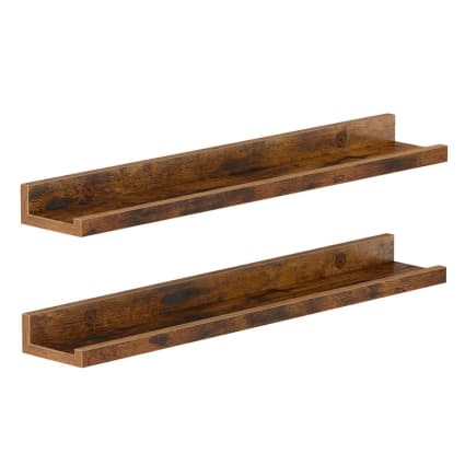 Lot de 2 étagères murales flottantes 60 cm de large décoration marron Custos | Maisons du Monde