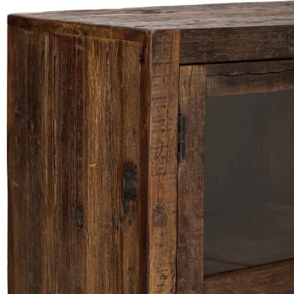 Credenza artigianale in legno con 4 ante marrone, 170x40x90h cm Zafiro