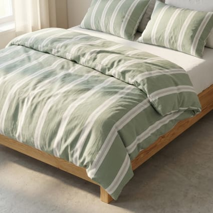 MOHAP Housse de Couette Réversible 220x240 / 65x65x2 cm Coton lavé Gris Parure de Lit Aspect Ridée Naturel Bicolore pour 2 Personnes Fermeture Éclair Sets de Housse Couette