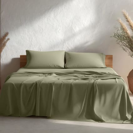 Bettwäsche-Set aus 100% Baumwolle, Grün 90x200 + 45x115cm Lisos