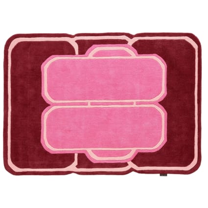 Tapis Tapisserie Zapotec Oaxacan Tissé Main - Bordeaux Multicolore Géométrique, Laine