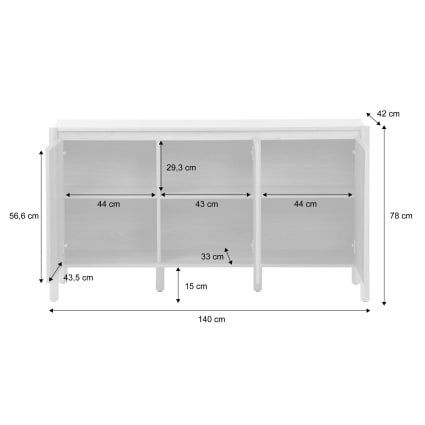 Buffet Maisons Du Monde Bleu - Bois Massif Exotique, Porte Vitrée - Reconditionné