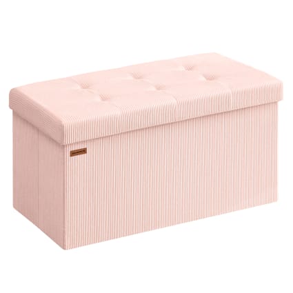 Lysandre Panca Pieghevole E Pouf Portaoggetti - L.76 X P.38 X H.38 Cm - Grigio - Struttura In MDF, Seduta Imbottita - 2 In 1